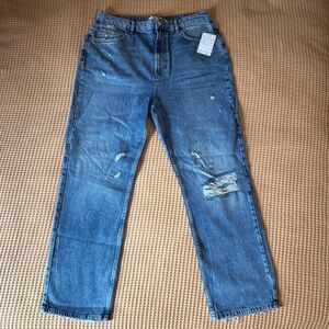 NWT Free People / We The Free High-Rise Straight-Leg Distressed Jean, Women’s 32